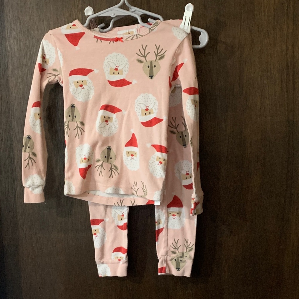 * 3/$10* Carter's Pink Santa and Reindeer Pajama Set
